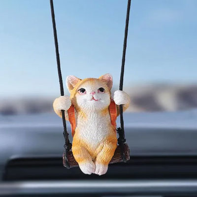 Cat Car Travel Accessories Cat-Ear Rearview Mirror Decoration