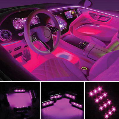 Car Travel Accessories Pink LED Interior Lights