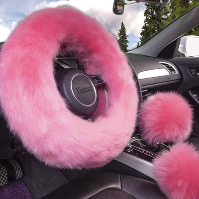 Car Travel Accessories Pink Steering Wheel Cover